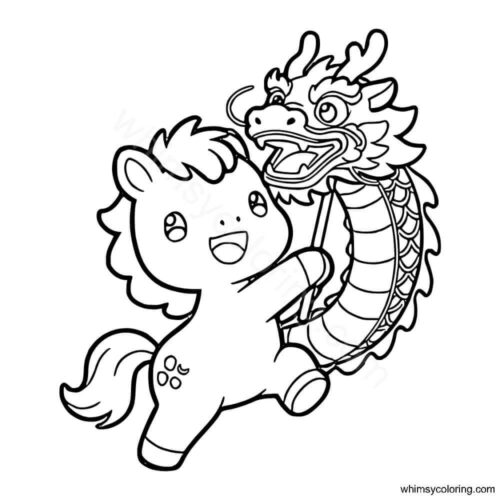 Foal doing Dragon Dance Foal doing Dragon Dance