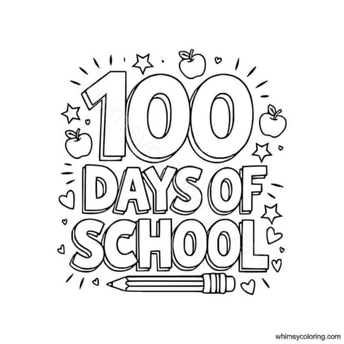 Free 100th day coloring sheet