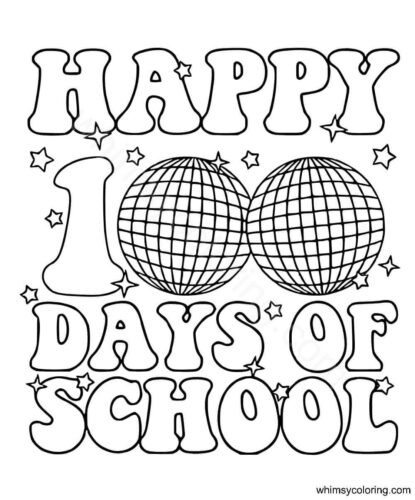 Happy 100 days of school coloring pages