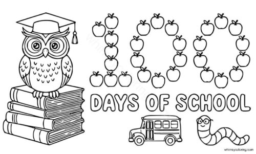 Happy 100 days of school coloring sheet