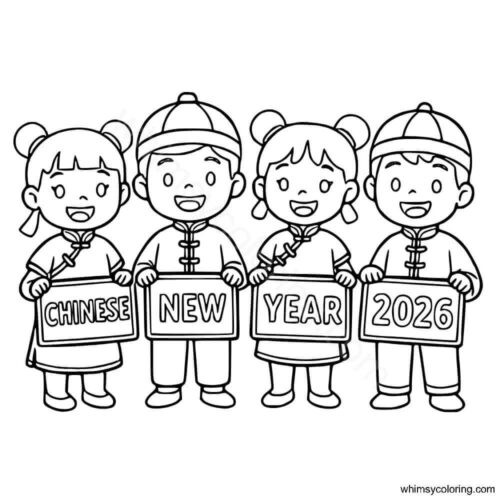 Happy Chinese New Year 2026 coloring pages Happy Chinese New Year 2026 coloring pages