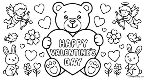 Happy Valentines Day coloring page Happy Valentines Day coloring page