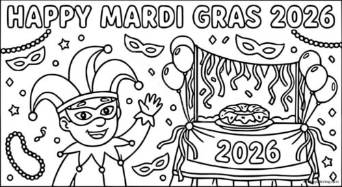 Mardi Gras 2026 coloring pages Mardi Gras 2026 coloring pages