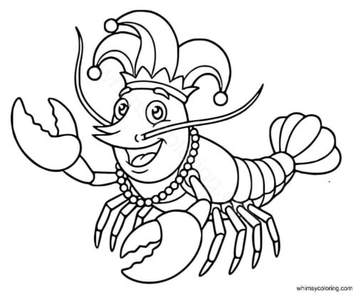 Mardi Gras crayfish coloring page Mardi Gras crayfish coloring page
