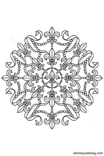 Mardi Gras coloring pages for adults Mardi Gras mandala coloring page