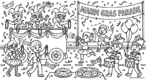 Mardi Gras parade coloring page Mardi Gras parade coloring page