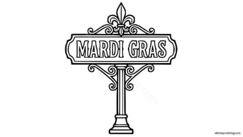Mardi Gras street sign coloring page Mardi Gras street sign coloring page
