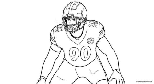 T.J. Watt coloring page Pittsburgh Steelers
