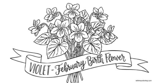 Violet flower coloring page Violet flower coloring page