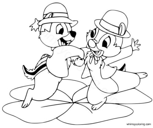 Chip and Dale St Patrick's Day coloring sheet