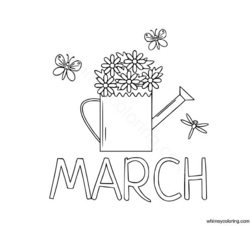 March flowers coloring page March flowers coloring page