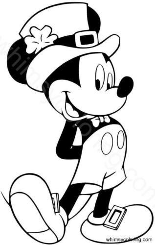 Mickey Mouse St Patrick's day coloring page