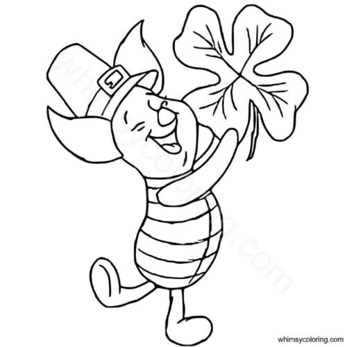Piglet with four leaf clover
