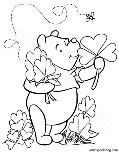 Pooh St Patrick's day coloring page