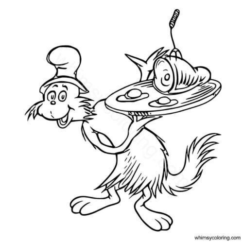Sam from Dr Seuss Green Eggs and Ham coloring page