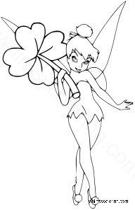 Tinkerbell St Patrick's Day coloring pictures to print