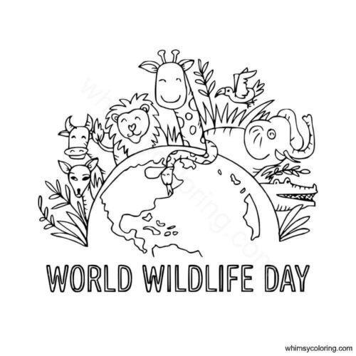 World Wildlife Day coloring page World Wildlife Day coloring page
