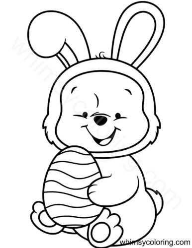 Baby Pooh dressed as a bunny