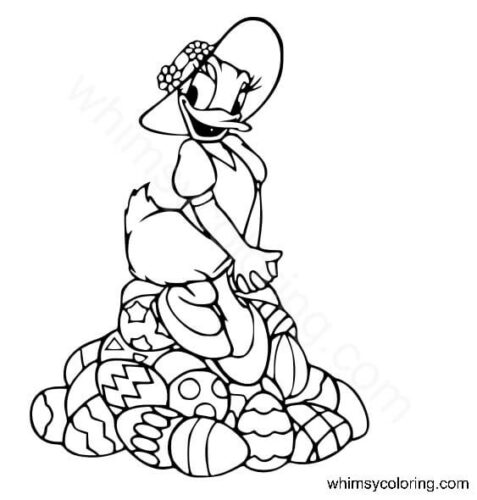 Daisy Duck Easter coloring pages