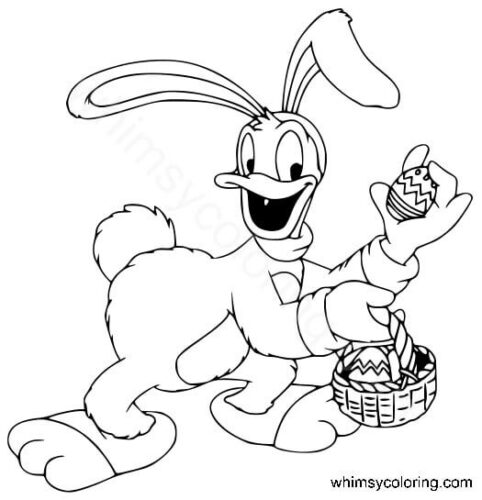 Donald Duck Easter coloring page