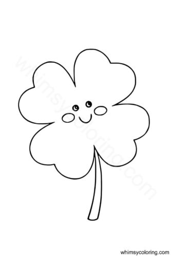 Easy four leaf clover coloring page Easy four leaf clover coloring page