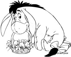 Eeyore Easter coloring page