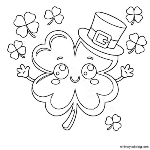 Four leaf clover coloring page