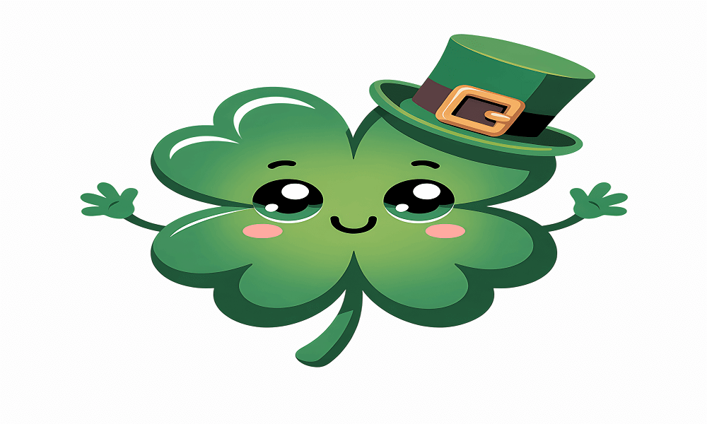 Four leaf clover coloring pages for kids