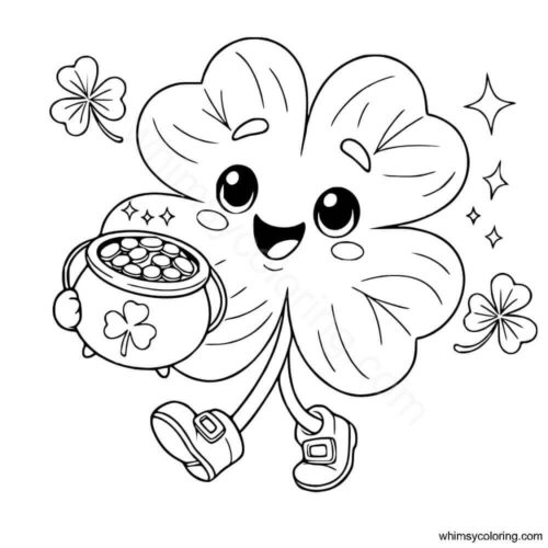 Four leaf clover with a pot of gold Four leaf clover with a pot of gold