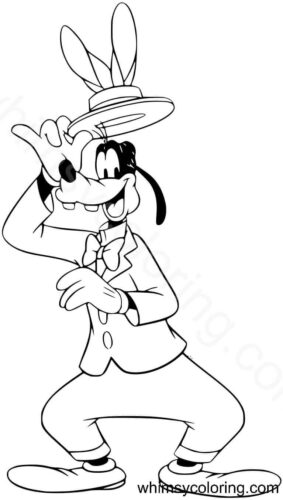 Goofy Easter coloring page