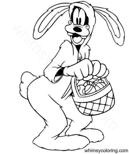 Goofy wearing bunny costume on Easter