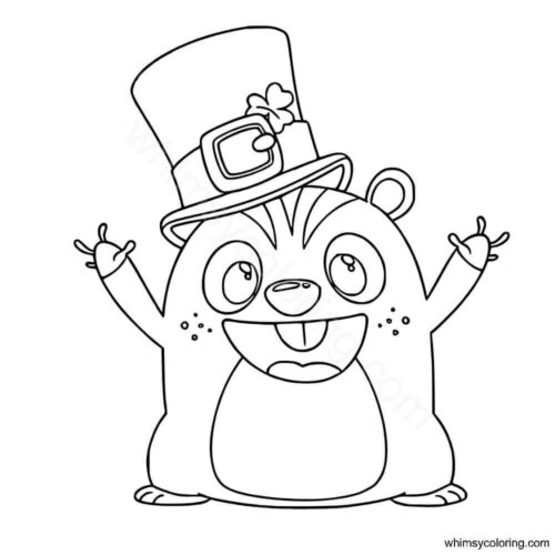 Groundhog celebrating St Patty's Day