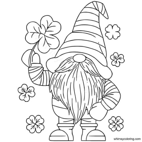 Irish gnome coloring page