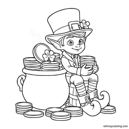Leprechaun with his pot of gold