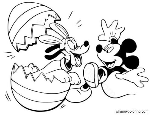 Mickey startled coloring page