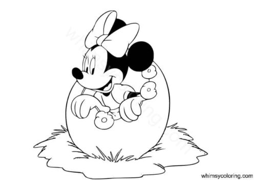 Minnie Mouse Easter coloring page