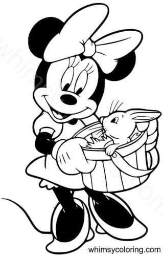 Minnie Mouse with Easter bunny