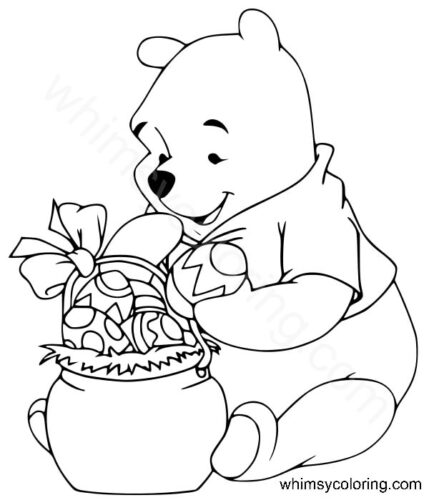 Pooh Easter coloring pages