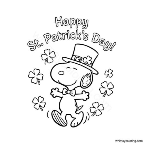 Snoopy St Patrick's Day coloring pages