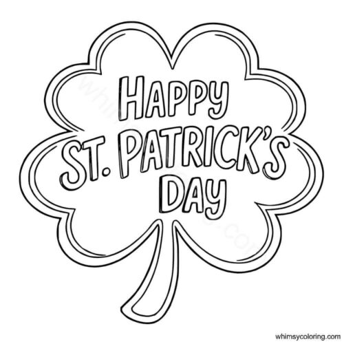 St Patrick's Day four leaf clover coloring page St Patrick's Day four leaf clover coloring page