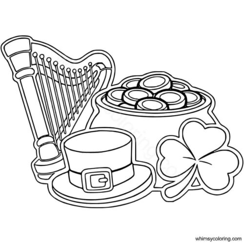 St Patrick's Day icons coloring page