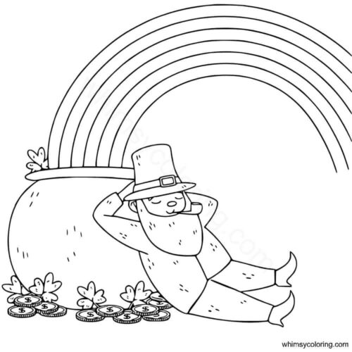 St Patrick's Day rainbow coloring page