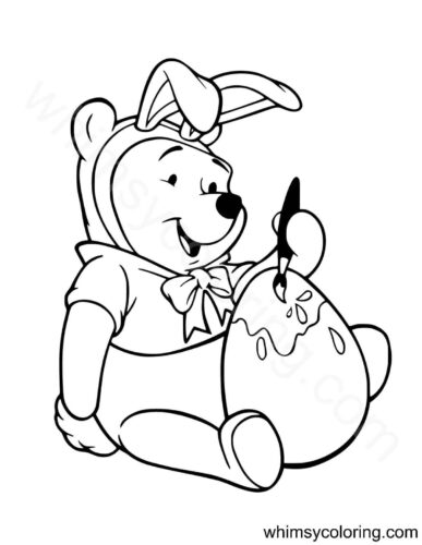 Winnie the Pooh Easter coloring page