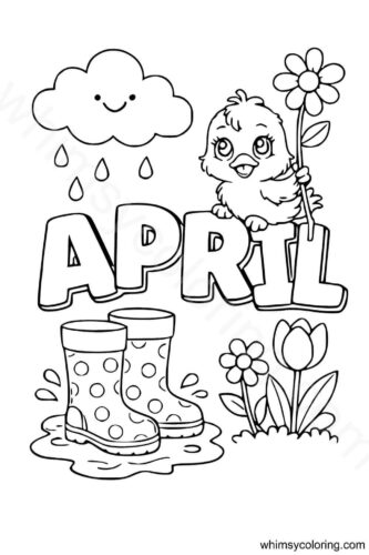 April month coloring pages April month coloring pages