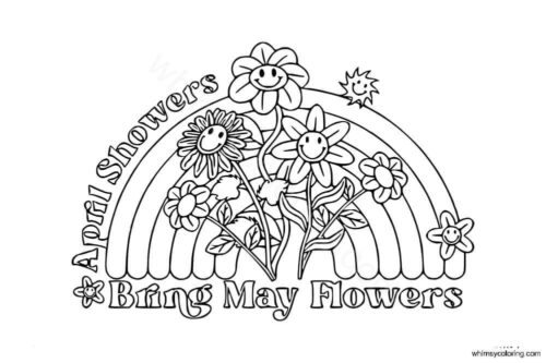 April showers coloring page April showers coloring page