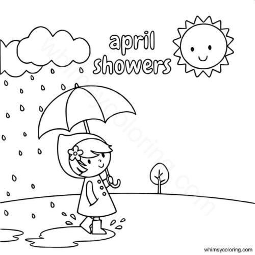 April showers coloring pages April showers coloring pages