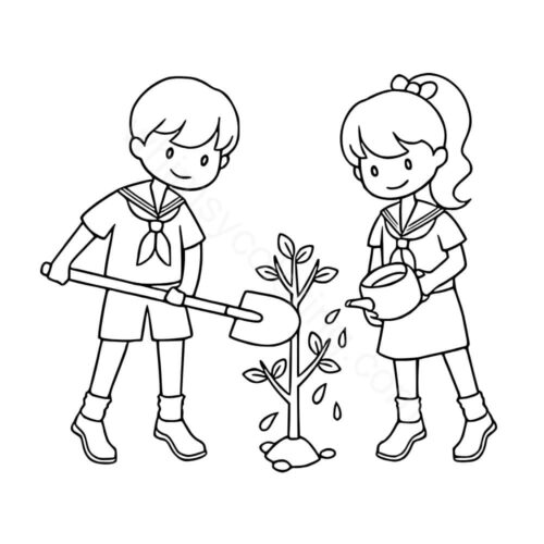Arbor Day school activities coloring page Arbor Day school activities coloring page