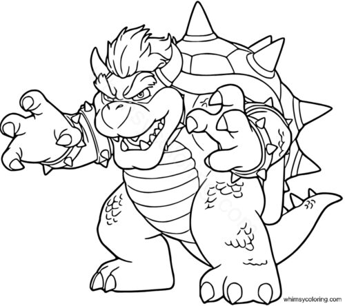 Bowser from Super Mario Galaxy coloring page Bowser from Super Mario Galaxy coloring page