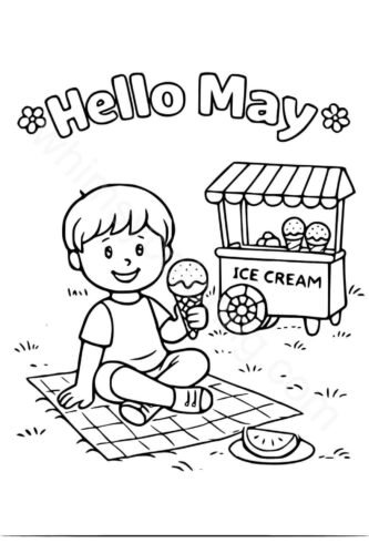 Boy enjoying ice cream in May Boy enjoying ice cream in May