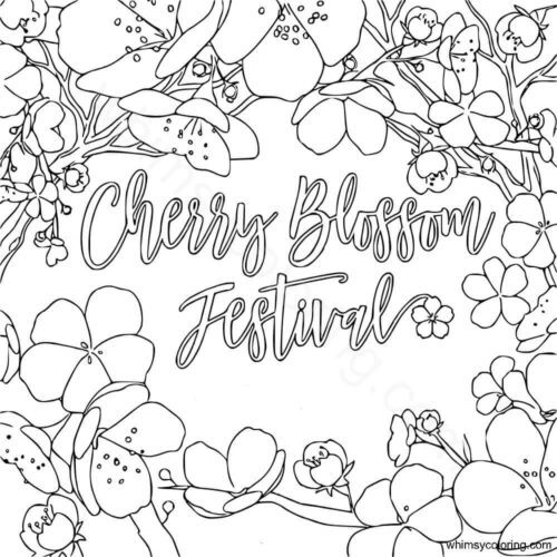 Cherry Blossom Festival coloring page Cherry Blossom Festival coloring page